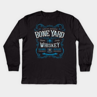 Boneyard Whiskey Label Kids Long Sleeve T-Shirt